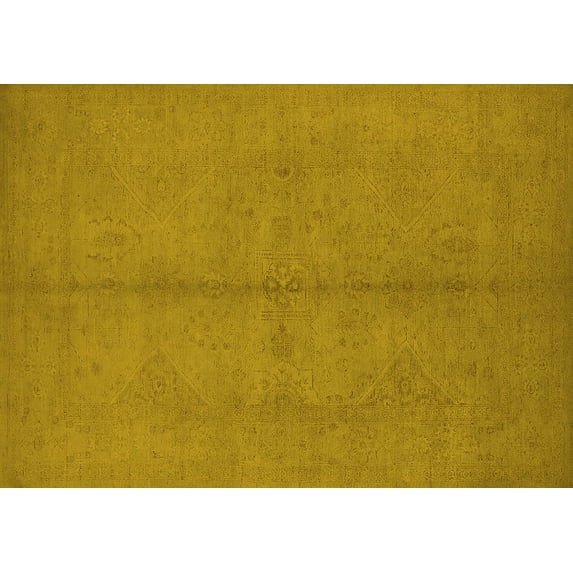 Ahgly Company Indoor Rectangle Oriental Yellow Industrial Area Rugs, 8' x 10'