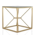 thumbnail image 4 of Furniture of America Cevelle Contemporary Glass Top End Table in Gold, 4 of 8