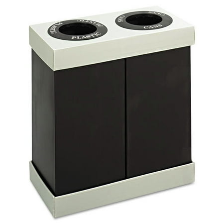 Safco&reg; At-Your-Disposal&reg; Recycling Center Double, 33"H x 31"W x 16"D, 28-Gallon, Black