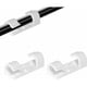 thumbnail image 1 of Laklulu - Paquete de 50 clips adhesivos para cables, soporte para cables, gestión de cables duradera para coche, oficina y hogar (blanco/0,68 mm)., 1 of 5