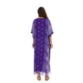thumbnail image 5 of Beautybatik Purple Boho Flora Printed Women Plus Size Kaftan Kimono Loungewear Maxi Long Dress 1X, 5 of 5
