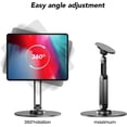 thumbnail image 3 of Tablet Stand Magnetic for ipad Stand Desk, Foldable Aluminum Alloy Tablet Holder for Desk, 360° Adjustable Foldable Holder, Portable Accessories for Home Office Meeting Room, 3 of 6