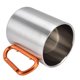 thumbnail image 4 of Taza de acero inoxidable de 360 ​​ml, doble pared, asa cómoda, superficie brillante, exquisita y duradera taza de café de acero inoxidable, asa naranja, 4 of 10