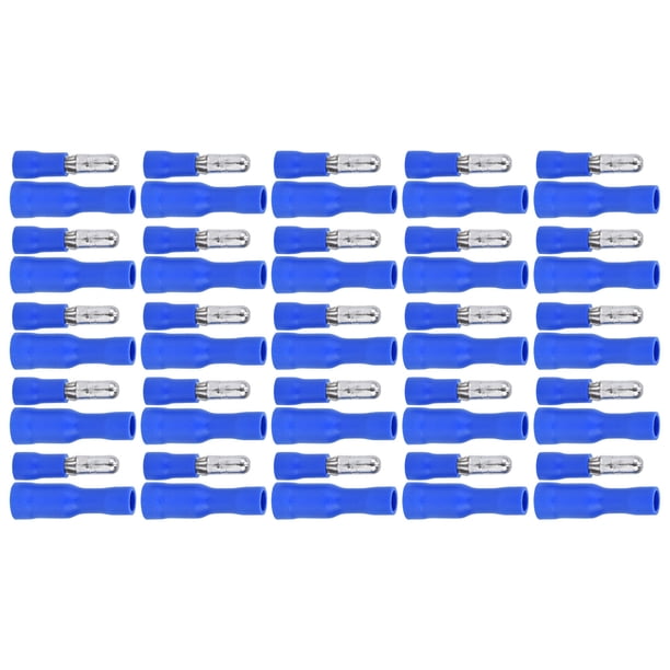Kit de terminales de engarzado eléctrico, 25 pares de cables aislados, conector a tope aislado, conector a tope macho y hembra, diseño fácil de usar