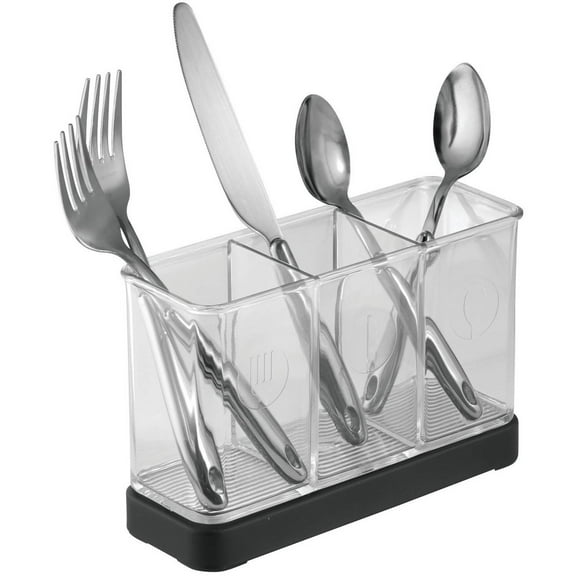 iDesign Forma Utensil, Spatula, Silverware Holder, Black/Clear