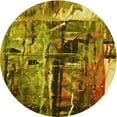 thumbnail image 1 of Ahgly Company Tapis Rond Lavable en Machine Intérieur Transitionnel Brun Bronze Foncé, 3 Pieds Rond, 1 of 7