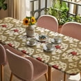 thumbnail image 3 of Brown Desert Camels Table Cloths for 8 Foot Rectangle Tables, Tropical Date Coconut Trees Cords Leaves Patio Waterproof Elastic Fitted Tablecloths, Washable Rectangular Table Cover for Camping, 3 of 8