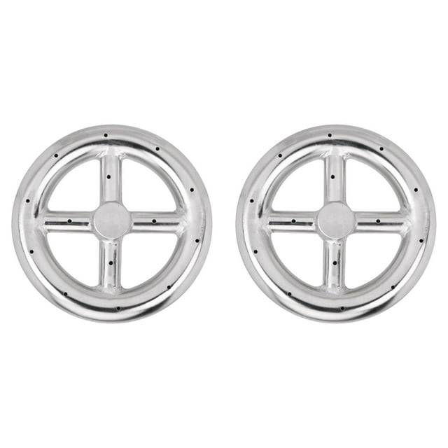 2pcs 6 Inch Round Fire Pit Burner Ring for Natural Gas & Propane Fire Pit Fireplace Fire Pit Burner for Indoor & Outdoor,2X 6inch Round Burner Ring,Silver