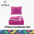 thumbnail image 2 of Pink 2-Piece Reversible Comforter Set, Recycled Microfiber Bedding, Twin/Twin XL, by Utica, 2 of 8