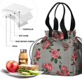 thumbnail image 4 of Pioneer Flower Drawstring Lunch Bag Women - Drawstring Lunch Bag Insulated for Work Office - Stain-Resistant Large Lunchbags for Women with Multi-Pockets, 4 of 6