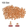 thumbnail image 3 of Unique Bargains 100 Sets Leather Rivets 8 x 6mm Metal with 3 Setter Tools, Light Gold Tone, 3 of 7