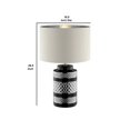 thumbnail image 5 of Benzara BM240440 Lampe de Table avec Base à Motif Chevron Incrusté, Argent & Noir, 5 of 5