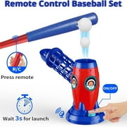 Feledorashia Automatic Baseball Pitching Machine for Youth Training - Remote Control Hitting Practice Tool with 5 Baseballs, Adjustable Height 3.9-4.3ft, Extendable 13.4-22.4in, Portable ABS Design