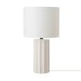 thumbnail image 1 of Globe Electric 65922 Lámpara De Mesa De 20.0 In Con Acabado De Hormigón Acanalado, Pantalla De Lino Blanco, 1 of 1