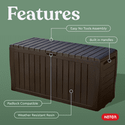 Keter Arden 71 Gallon Durable Resin Outdoor Deck Box Storage Organization, Brown