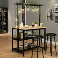 thumbnail image 3 of 2024 New 42'' Large Kitchen Island Bakers Rack Microwave Oven Stand Shelf with 3 Tier Storage, Metal Coffee Bar Table,Kitchen Storage for Dining Living Room, 5 Hooks, 3 of 9
