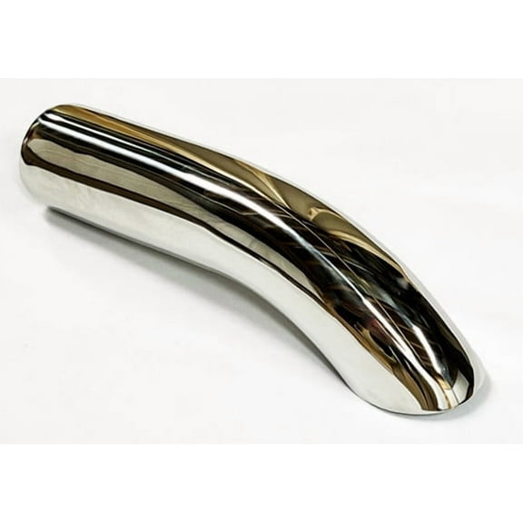 Exhaust Tip 2.25" Inlet 2.25" X 9.00" Long  Turndown WCRTD225-225-SS Chrome 304 Stainless Steel Wesdon Exhaust Tip