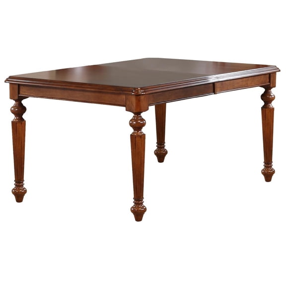 Andrews 7Pc 76-in Rectangle Butterfly Extendable Dining Set /Chestnut Brown Wood