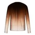 thumbnail image 4 of Muscularfit Mens T-Shirts Trendy Casual Long Sleeve Brown Crew Neck Gradient T Shirt Workout Tops for Men, 4 of 5