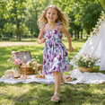 thumbnail image 2 of IPIO Girls Casual Dress with Purple Butterfly, Sleeveless Summer Party Sundress, 2 of 8