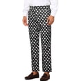 thumbnail image 4 of Pantalones formales de ajuste regular para hombres INSPIRE CHIC con estampado de lunares 36 Negro, 4 of 6