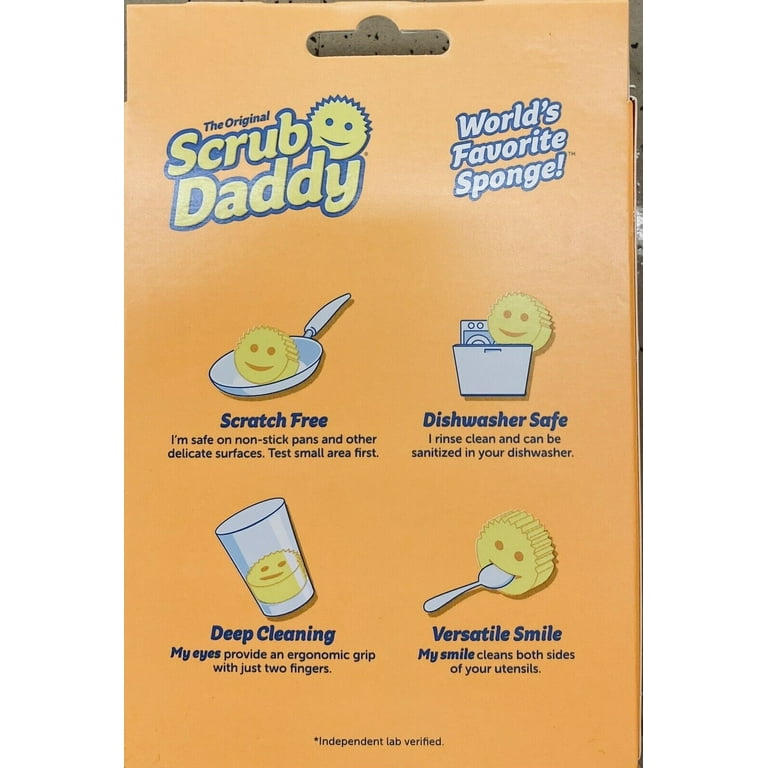 THE ORIGINAL Scrub Daddy Non-Scratch FlexTexture Dish Sponge YELLOW Smiley  Face 859547004008