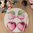 Cherry Fruit Round 13 Inch Placemats Set of 2, Spring Botanicals Bow ...