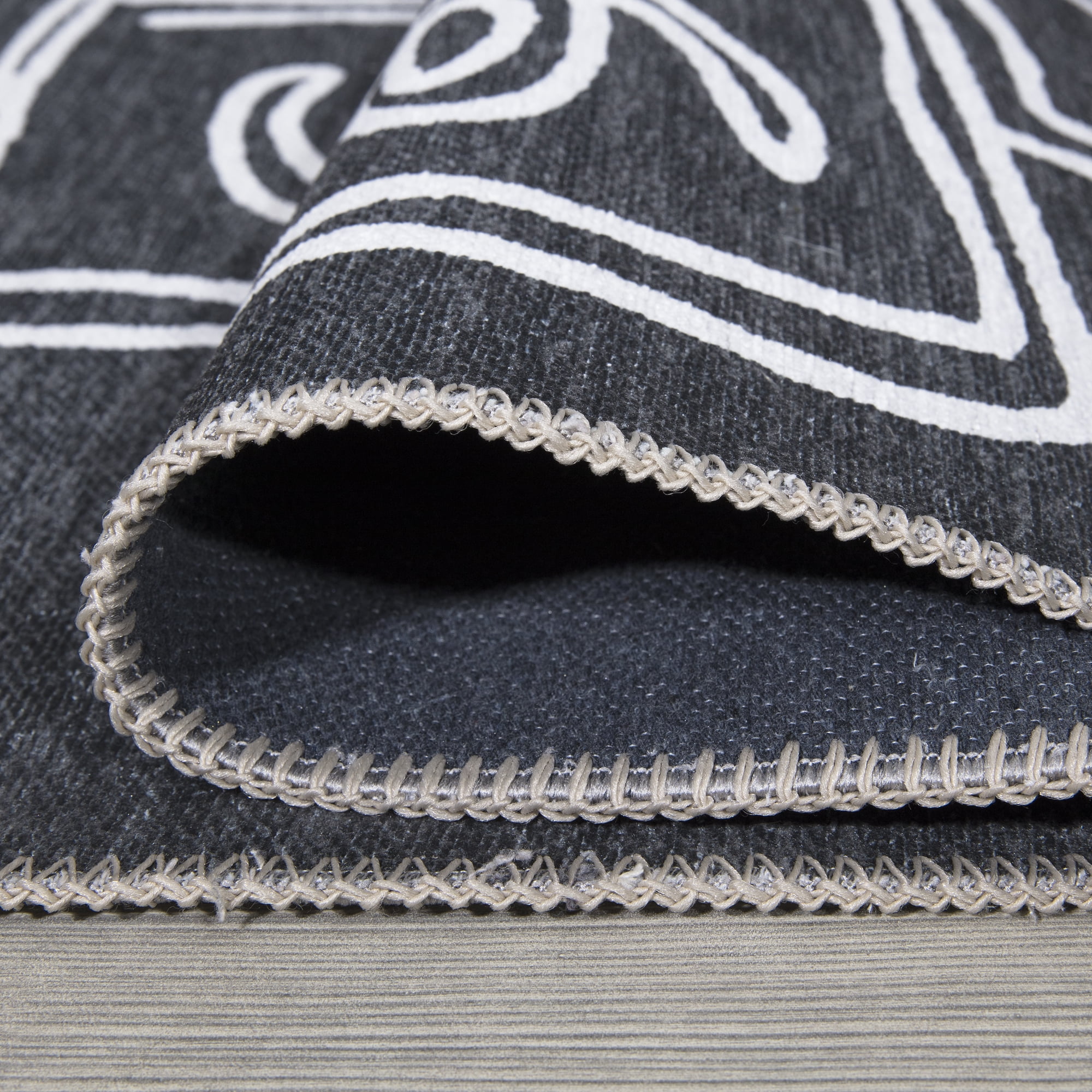 Ottomanson Washable Flatweave Kids Hopscotch 3x6 Play Mat Area Rug, 2'7" x 6', Grey