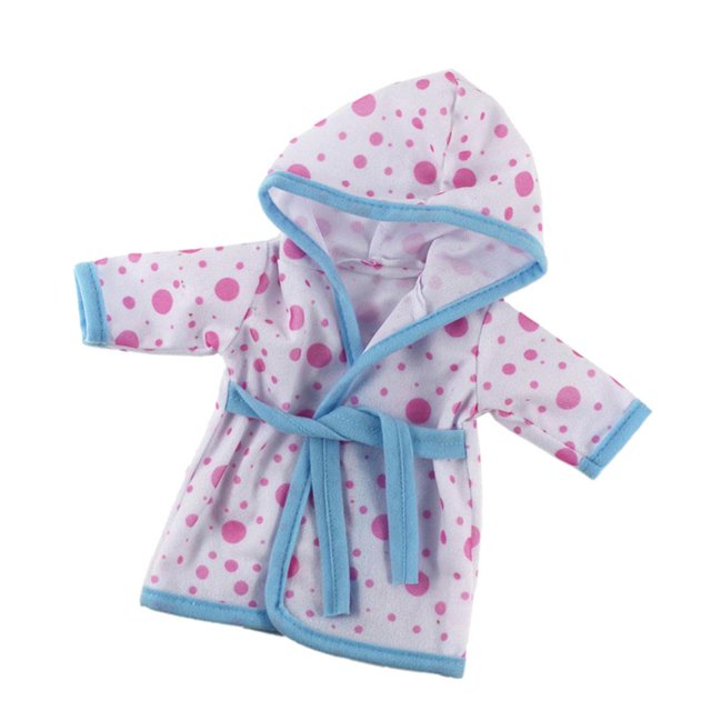 Mini Larga Chaqueta con Capucha Albornoz para Muñeca de de 18 Pulgadas Blanco Sunnimix Pijamas de abrigo de muñeca