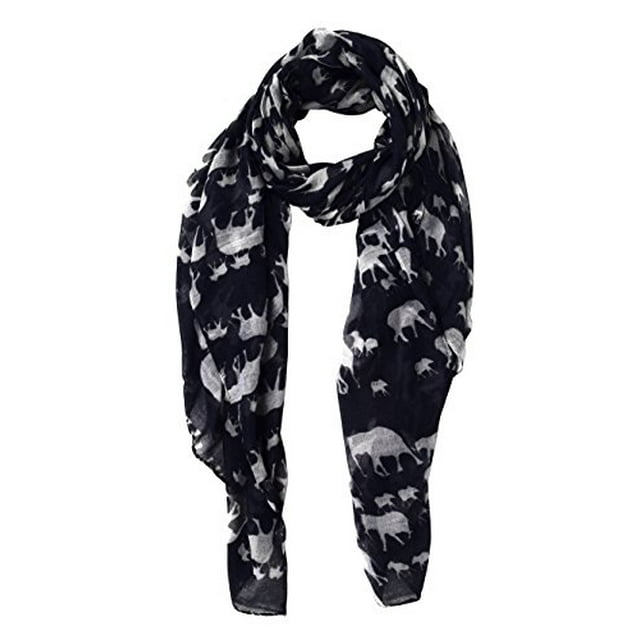 Peach Couture Foulard Châle Léger à Imprimé Animal Éléphant Chic Tendance
