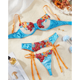 thumbnail image 2 of Silk Blue Lingerie Set Floral Garter, 2 of 5