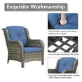thumbnail image 3 of PARKWELL Outdoor Wicker Patio Chairs Set of 2,Lounge Chairs with Cushions for Porch Balcony Backyard,Gray Wicker and Blue Cushions, 3 of 7