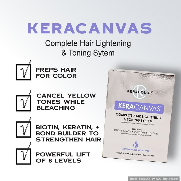 Keracolor Keracanvas Hair Bleach Kit - Complete Hair Lightening & Toning  System, 1 Kit