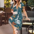 thumbnail image 3 of Vsdgher Robes Midi Maxi Décontractées pour Femmes Été 2025 Légères Manches Courtes Col Rond Robe de Plage, 3 of 6