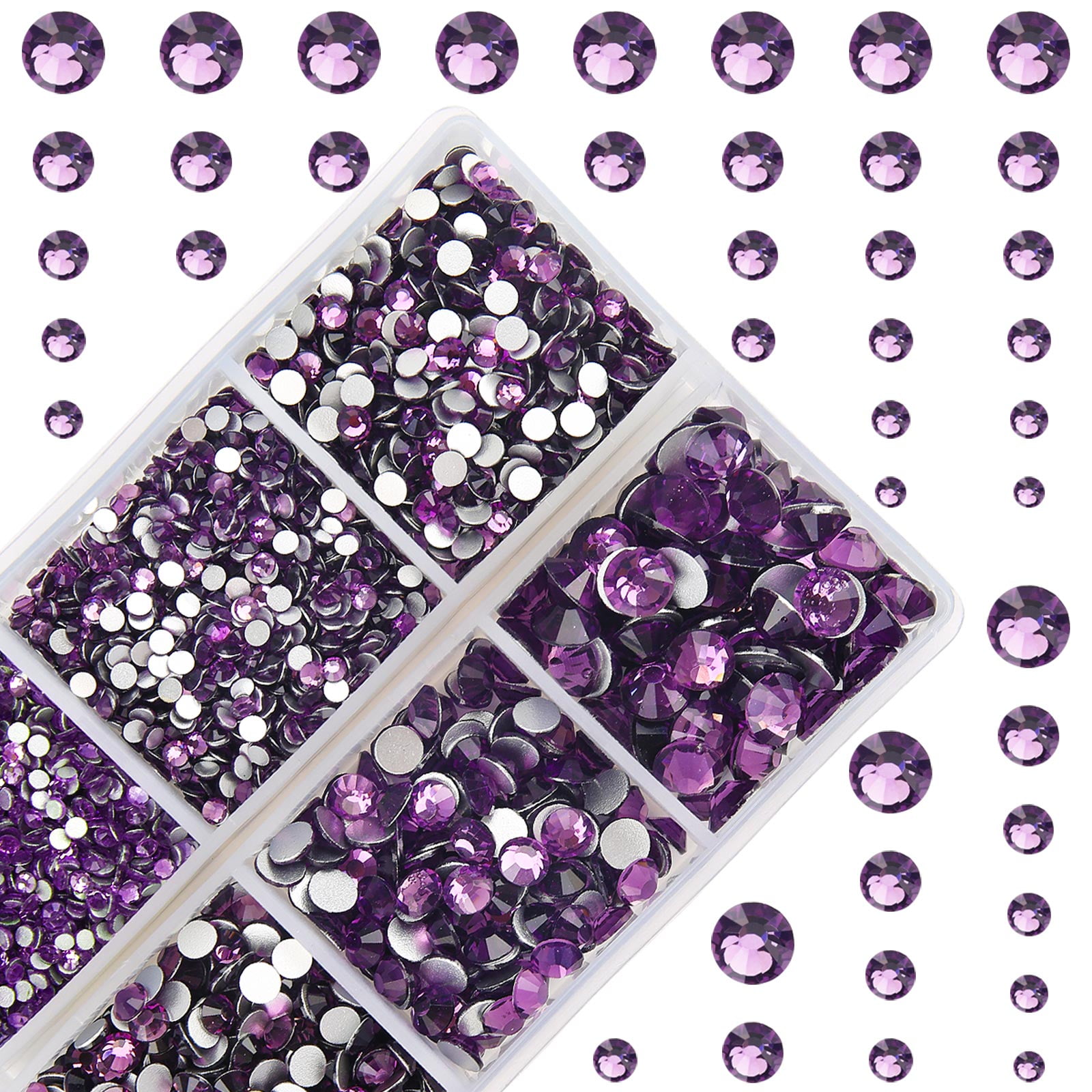 worthofbest Purple Rhinestones for Crafts with Glue, Flatback Purple  Rhinestones for Clothes Nails Clothing Fabric Shoes Tumblers, Flat Back