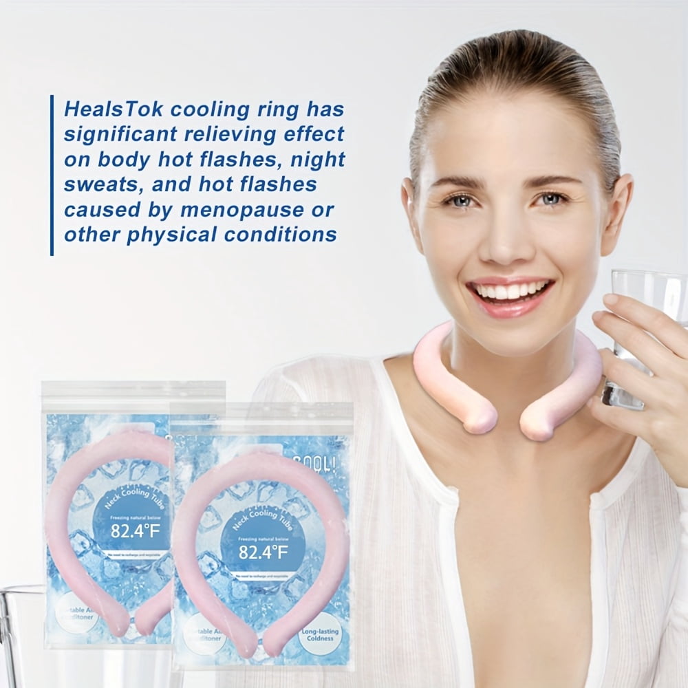 3pcs Neck Cooler Ice Cold Ring, Wearable Cooling Tube Cool Neck Wraps For Extremely Hot Weather & Summer Heat, Hands Free Cold Ice Pack Gel-Pack Of 3PINK