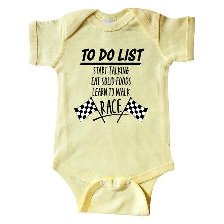 

Inktastic To Do List Funny Racing for Baby Gift Baby Boy or Baby Girl Bodysuit