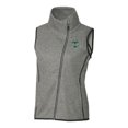 thumbnail image 2 of Women's Cutter & Buck Heather Gray Tulane Green Wave Mainsail Sweater-Knit Full-Zip Vest, 2 of 3