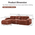 thumbnail image 5 of Eyisean 110'' Velvet Modern Modular Sectional Couch with Ottoman, 3-Seater L Shape Tufted Boneless Couches with Anti-Slip Design, No Assembly Required, Deep Seat Cloud Floor Sofa for Living Room, 5 of 20