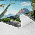 thumbnail image 5 of Manfei Woodland Dinosaur Wildlife Quilt King,Retro Jungle King Coverlet Set,Green Gray,3-Piece,1 Bedspread and 2 Pillowcases, 5 of 7