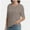 Khaki gray, variant on Women's Short Sleeves T Shirt Casual V Neck Solid Casual Sweatshirt