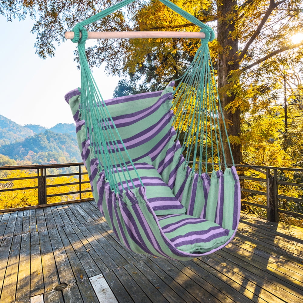 Large Hammock Chair Swing, Relax Hanging Rope Swing Chair with Two Seat