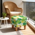 thumbnail image 4 of SCRAWLGOD St. Patrick's Day Four Leaf Clover Coin Print White Green Footstool Slipcover, Thick Foot Rest Cushion Non Slip Square Slipcover for Ottoman with Elastic Buttom for Living Room, 4 of 7