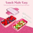 thumbnail image 3 of Paris Hilton 5-Piece Stackable Bento Lunch Box, Pink - Includes Two 15oz Food Trays, Lid, Fork, and Spoon - Perfect for Meal Prep and On-the-Go Lunches, 3 of 7