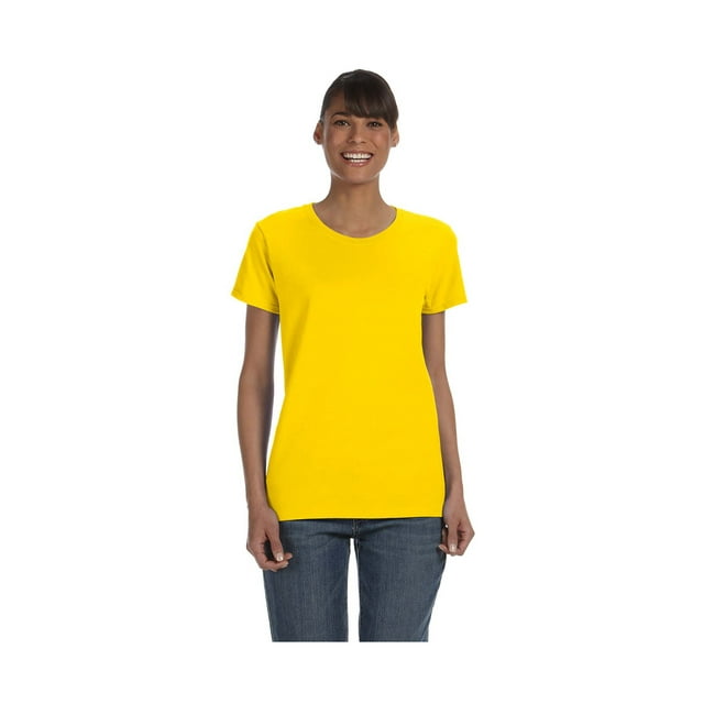 Gildan T-Shirt en Jersey de Confort à Col Épais avec Ruban pour Femmes, Style G5000L