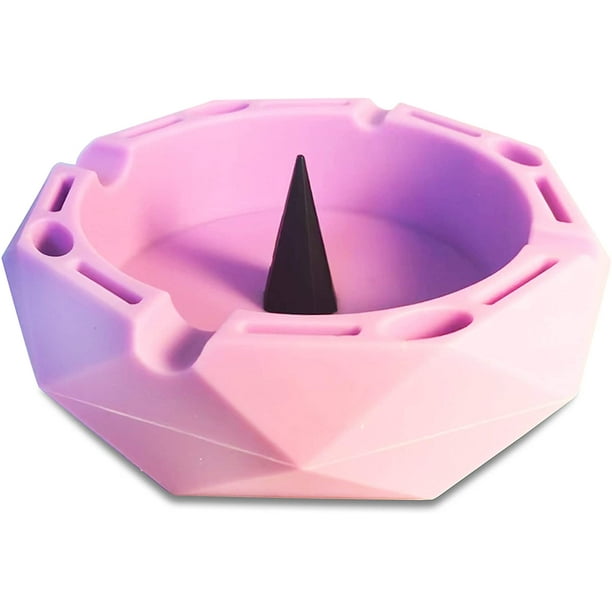 Ashtray with Poker Heat Resistant Silicone (Pink)