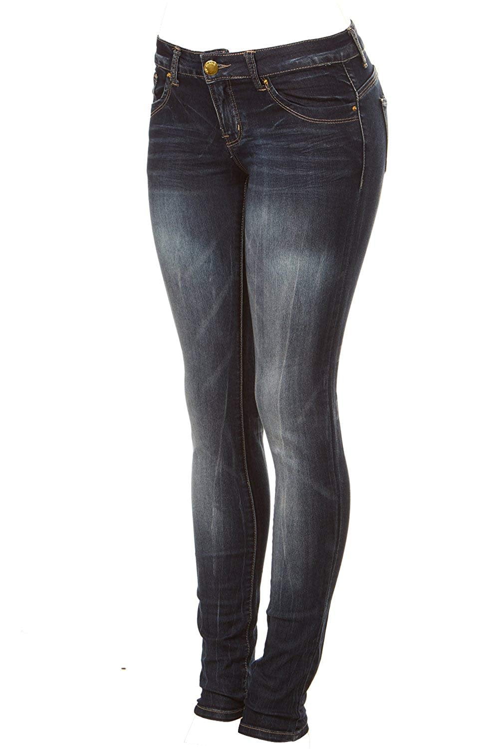 Cover Girl Jeans Juniors Plus Denim Skinny Pants For Teen Girls Dark Acid Washed Blue Walmart Com