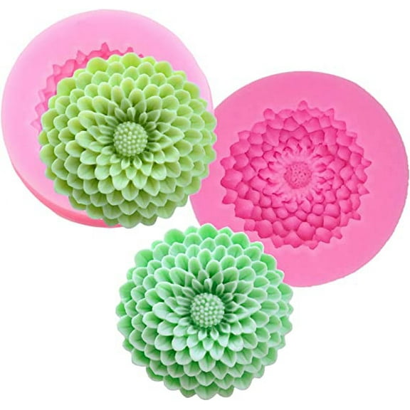 Nvzi 2Pcs Small Sunflower Silicone Mold for Fondant Chocolate Candy Cake Decorating Candle Soap Baking Pastry Polymer Clay