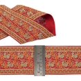 thumbnail image 6 of IBA Indianbeautifulart Golden Dori & Zari With Orange & Red Thread Dupion&nbsp;Trimming&nbsp;for Sewing 1 Inch Wide DIY Craft by 3 Yard Border Lace Tape&nbsp;Trim, 6 of 7