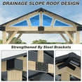 thumbnail image 3 of Howsvn 10FT x 12FT Outdoor Cedar Wooden Gazebo with Galvanized Steel Hardtop Roof - Heavy-duty Garden, Patio, Deck Shelter, 3 of 8
